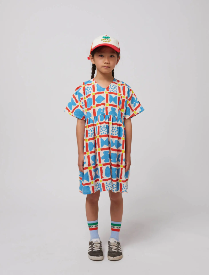 Geometric Game all over woven dress