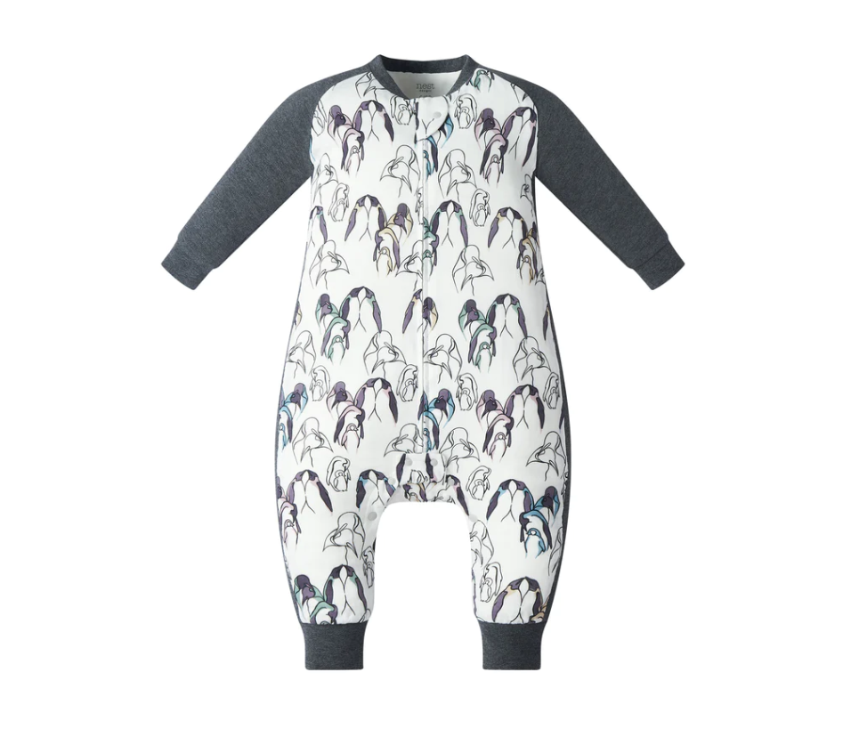 Bamboo Long Sleeve Footed Sleep Bag 1.0 TOG - Penguin Love