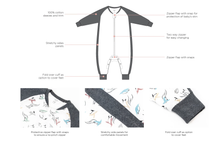 Raglan Bamboo Long Sleeve Footed Sleep Bag 2.5 TOG - Rainbow Swim