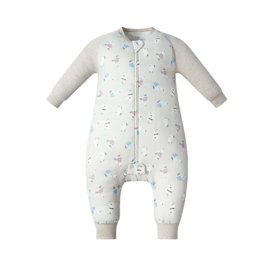 Raglan Bamboo Long Sleeve Footed Sleep Bag 2.5 TOG - Winter Skate