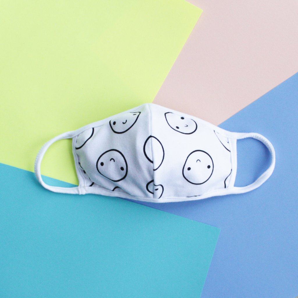 WHITE HAPPY MASK