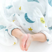 Bamboo baby swaddle - moon & stars print