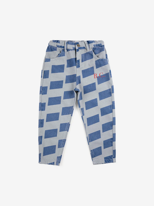 CHECKERED ALL OVER DENIM PANTS