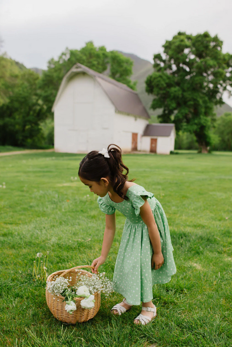 Olivia Dress in Green Daisy