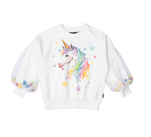 UNICORN TULLE SLEEVE SWEATSHIRT