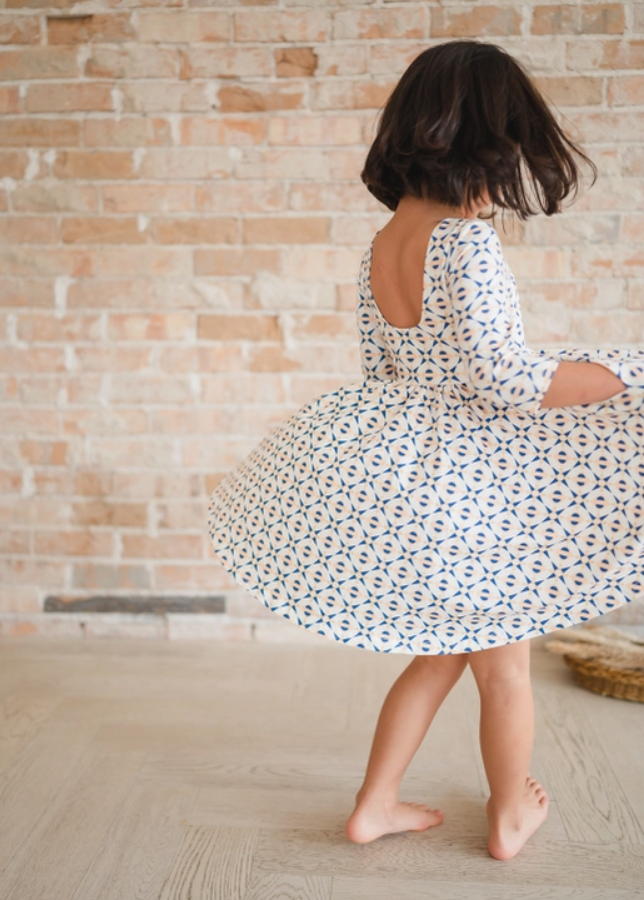 Emile Twirl Dress in Geometric | Pocket Twirl Dress