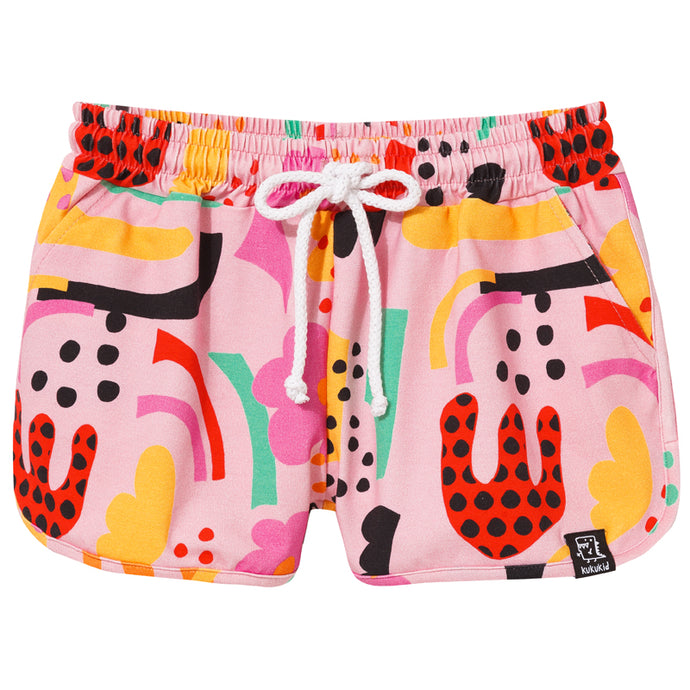 Pink Abstract 80's Shorts