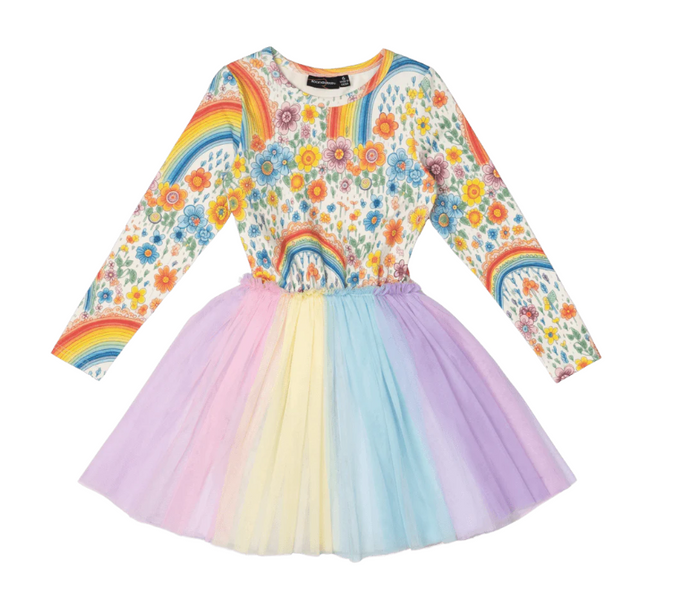 RAINBOWS AND FLOWERS CIRCUS DRESS