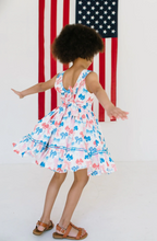 Lara Poplin Dress in Patriotic Bows