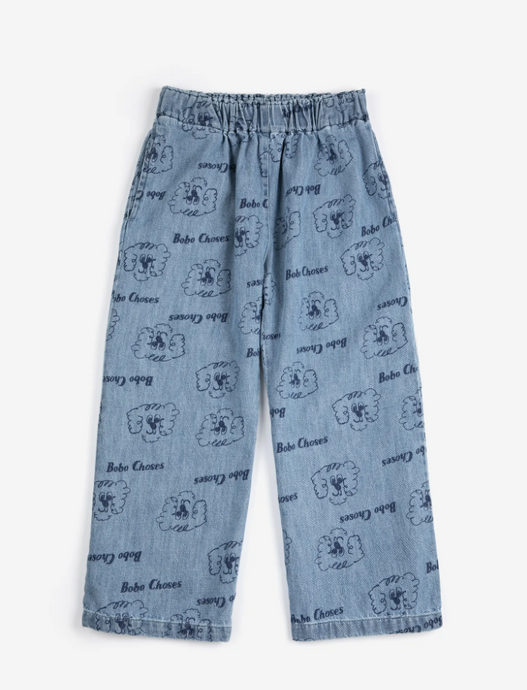 Pickles The Dog all over light denim pants