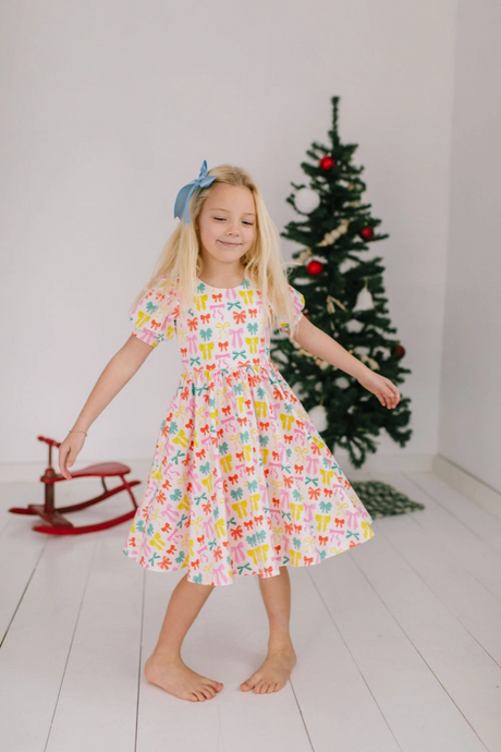 Gwendolyn Dress in Holiday Bows