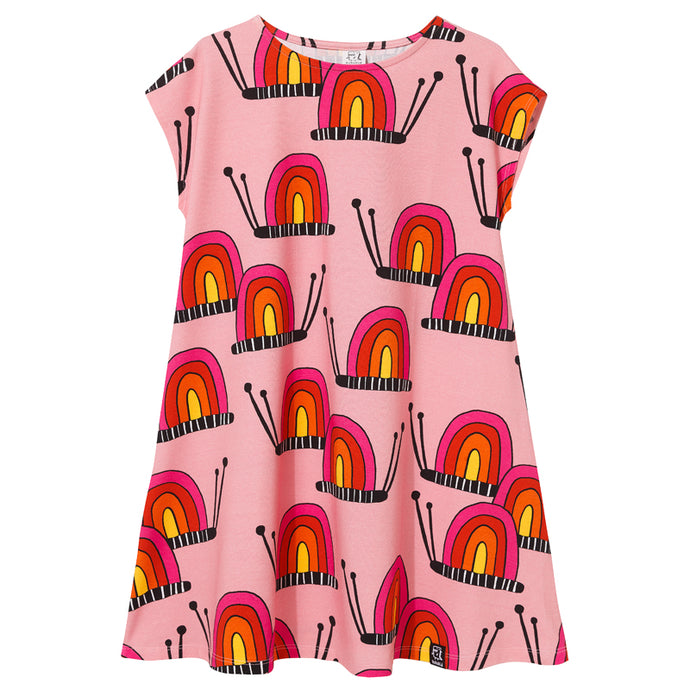 Pink Snail Short Sleeve Casual Dress