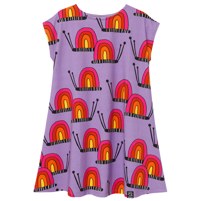 Purple Snails Short Sleeve Casual Dress