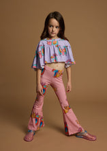 Flared pants pink parrots