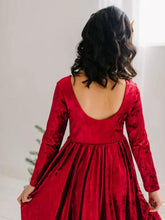 Gwendolyn Dress in Red Crushed Velvet | Girls Dress