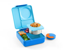 OmieBox Bento Lunch Box With Insulated Thermos For Kids, Blue (SHIP TO US ONLY)