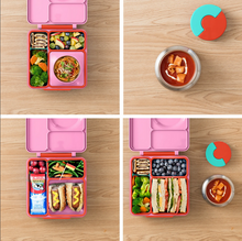 OmieBox Bento Lunch Box With Insulated Thermos For Kids, Pink (SHIP TO US ONLY)