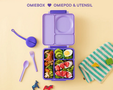 OmieBox Bento Lunch Box With Insulated Thermos For Kids, Purple (SHIP TO US ONLY)