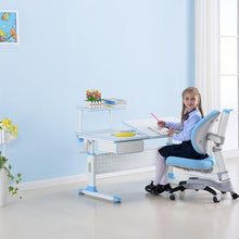 ApexDesk DX 43" Children's Height Adjustable Study Desk and Chair in Blue